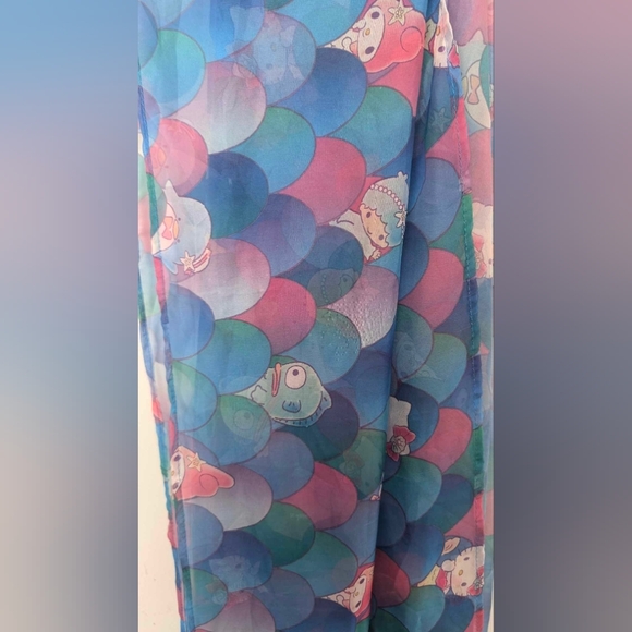 Sanrio LOOT CRATE x Splash Mermaid Scales Hello Kitty Printed Sarong Scarf - Picture 3 of 4